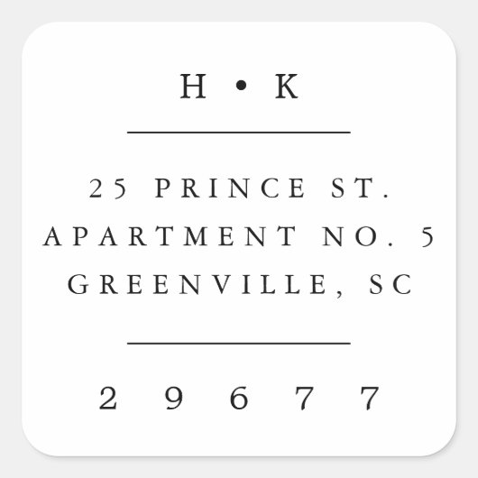 モノグラクラシックム差出人住所シール スクエアシール (正面)