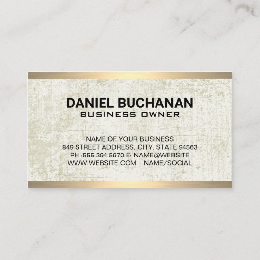 モノグラクラシックム | グランジ金ゴールドメタル 名刺 (裏面)