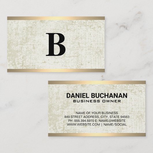 モノグラクラシックム | グランジ金ゴールドメタル 名刺 (正面/裏面)