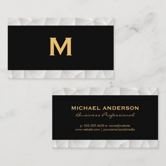 モノグラクラシックム |ジオメトリックトリムモダン 名刺 (正面/裏面)