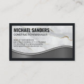 モノグラクラシックム |金ゴールド白大理石 |メタリック 名刺 (裏面)