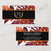 モノグラクラシックム |金ゴールド |花柄 名刺 (正面/裏面)