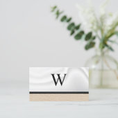 モノグラクラシックム | 革製絹の掛け布 名刺 (スタンド正面)