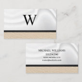 モノグラクラシックム | 革製絹の掛け布 名刺 (正面/裏面)