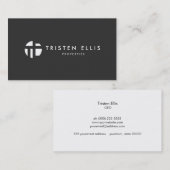 モノグラクールムモダンブラックとホワイトプロフェッショナル 名刺 (正面/裏面)