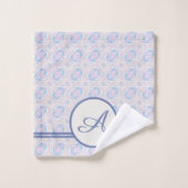 モノグラグランジム |紫エレガントと青のパターン バスタオルセット (ウォッシュタオル)