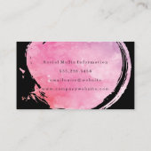 モノグラコンテンポラリームでブラッシングされたシックな水彩画 名刺 (裏面)