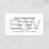 モノグラシンプルムとロモダンゴを使用した白黒 名刺 (裏面)