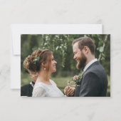 モノグラシンプルムとQRコードを備えた結婚のスクリプト サンキューカード (正面)