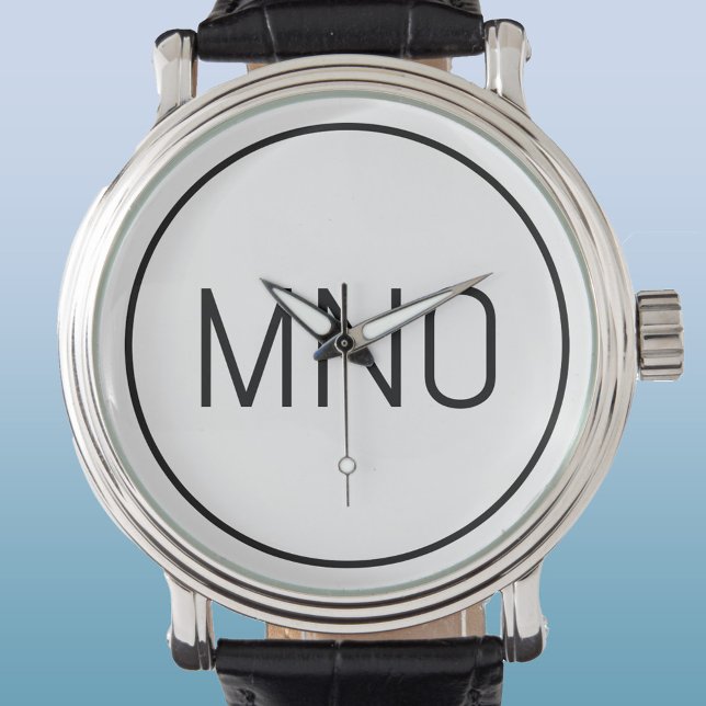 モノグラシンプルムイニシャル 腕時計 (Simple monogram initial personalized minimalist watch)