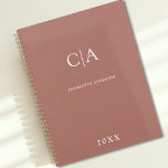 モノグラシンプルムエレガントプランナー プランナー手帳<br><div class="desc">シンプルモダンプランナーエレガントブラウン数分後に製品を編集する。「さらにパーソナライズ」を使用して、フォント/サイズ/色と位置を変更できる。</div>