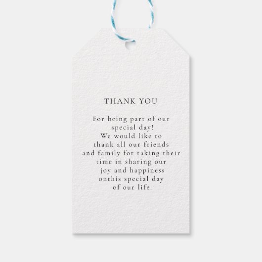 モノグラシンプルムエレガント・ユーカリ結婚の ギフトタグ (裏面)