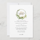 モノグラシンプルムエレガント・ユーカリ結婚の 招待状 (正面)