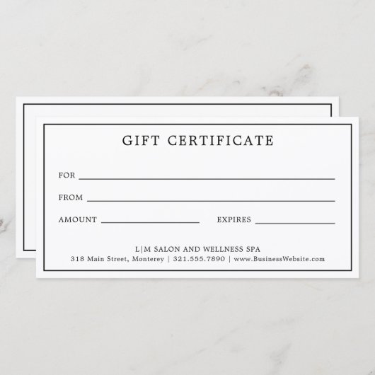 モノグラシンプルムギフト券 (正面/裏面)