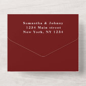 モノグラシンプルムブルゴーニュ書結婚道 オールインワン招待状 (裏面)