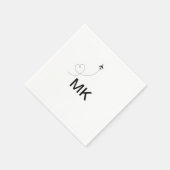 モノグラシンプルムミニマル追加文字旅行飛行機写真 スタンダードカクテルナプキン (角)