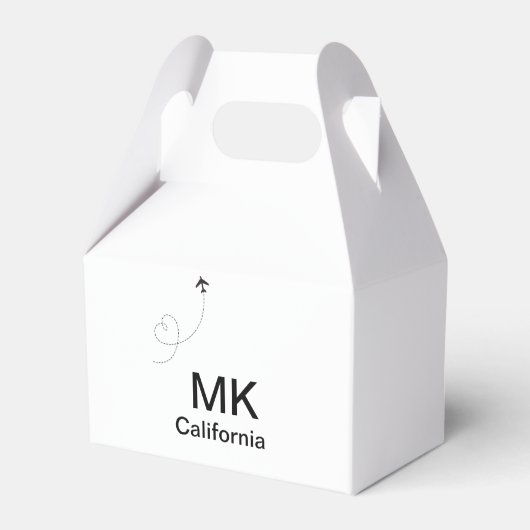 モノグラシンプルムミニマル追加文字旅行飛行機写真 フェイバーボックス (裏面サイド)