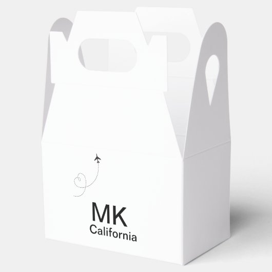 モノグラシンプルムミニマル追加文字旅行飛行機写真 フェイバーボックス (オープン)