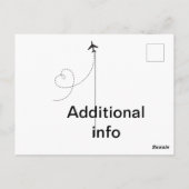 モノグラシンプルムミニマル追加文字旅行飛行機写真 ポストカード (裏面)