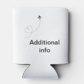 モノグラシンプルムミニマル追加文字旅行飛行機写真 缶クーラー (裏面)