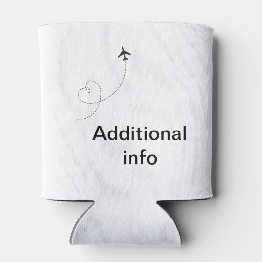 モノグラシンプルムミニマル追加文字旅行飛行機写真 缶クーラー (裏面)