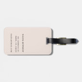 モノグラシンプルムモダンエレガント赤面ピンククラシック ラゲッジタグ (裏面横)