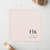 モノグラシンプルムモダンモノグラムの社会ノテカード ノートカード (正面/裏面インサイチュ)