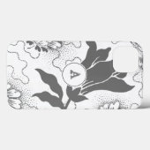 モノグラシンプルム付きフローラグレー白色プリント Case-Mate iPhoneケース (裏面 (横))
