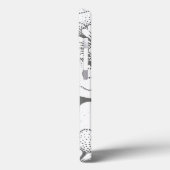 モノグラシンプルム付きフローラグレー白色プリント Case-Mate iPhoneケース (裏面 / 左)