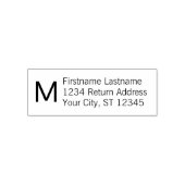 モノグラシンプルム付き差出人住所名 セルフインキングスタンプ (デザイン)