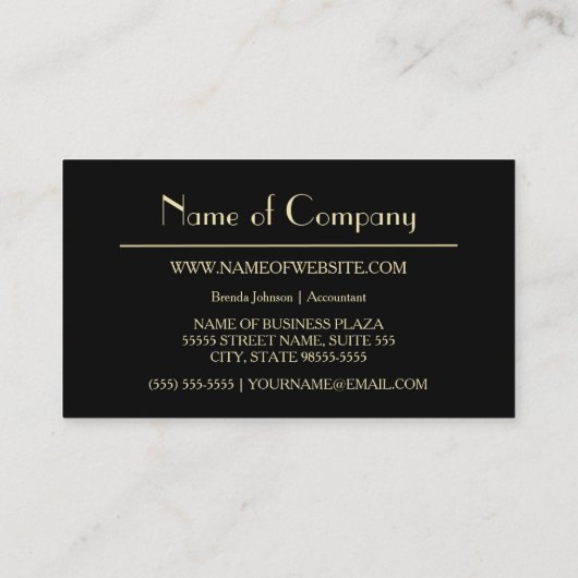 モノグラシンプルム付き紫色の会計士エレガントさん 名刺 (裏面)