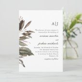 モノグラシンプルム写真付き植物花束 招待状 (スタンド正面)