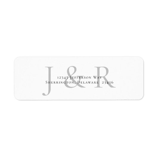 モノグラシンプルム差出人住所ラベル ラベル (正面)