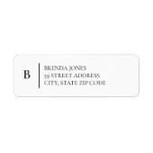 モノグラシンプルム差出人住所ラベル ラベル (正面)