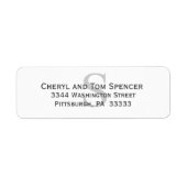 モノグラシンプルム差出人住所ラベル ラベル (正面)