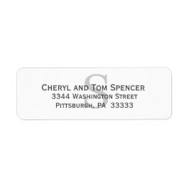 モノグラシンプルム差出人住所ラベル ラベル