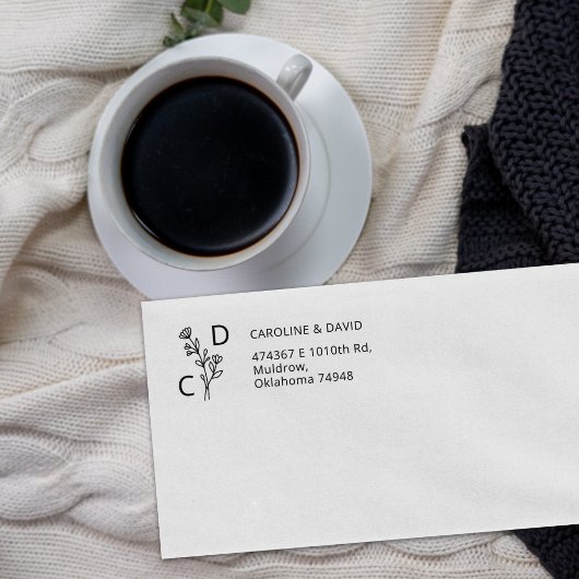 モノグラシンプルム差出人住所 ラバースタンプ