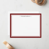 モノグラシンプルム縁どワイクラシックンパーソナライズされたN ノートカード (正面/裏面インサイチュ)