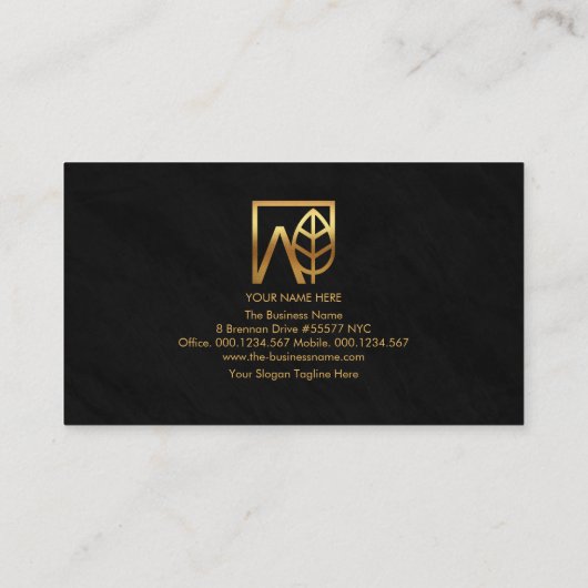 モノグラシンプルム鍵ホワイトブラックグランジ不動産仲介業者 名刺 (裏面)