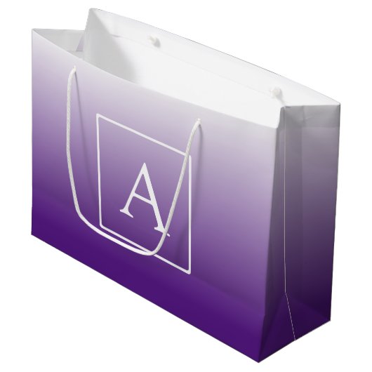 モノグラシンプルム |パープルグラデーション ラージペーパーバッグ (正面アングル)