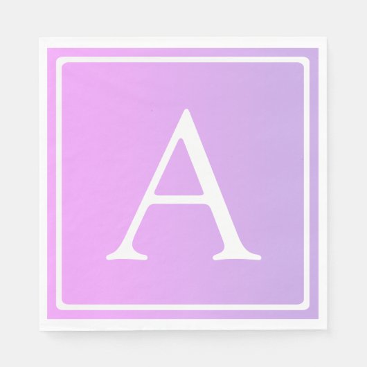 モノグラシンプルム |淡いピンク/紫グラデーション スタンダードランチョンナプキン (正面)