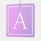 モノグラシンプルム |淡いピンク/紫グラデーション セラミックオーナメント (左)