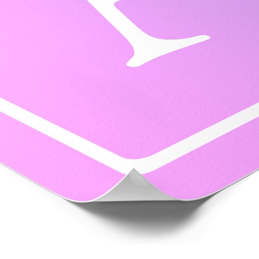 モノグラシンプルム |淡いピンク/紫グラデーション ポスター (角)