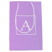 モノグラシンプルム |淡いピンク/紫グラデーション ミディアムペーパーバッグ (正面)