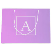 モノグラシンプルム |淡いピンク/紫グラデーション ラージペーパーバッグ (正面)