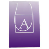 モノグラシンプルム |紫かわいらしグラデーショングラデーション ミディアムペーパーバッグ (正面)