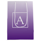 モノグラシンプルム |紫かわいらしグラデーショングラデーション ミディアムペーパーバッグ (裏面)