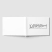 モノグラスタイリッシュムおよびビジネス名(または他の文字) ゲストブック (全面)