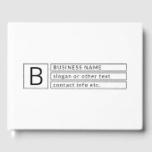 モノグラスタイリッシュムおよびビジネス名(または他の文字) ゲストブック (正面)