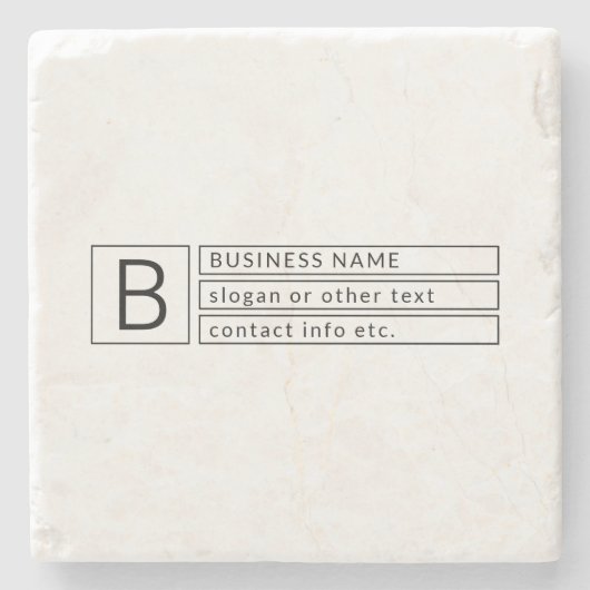 モノグラスタイリッシュムおよびビジネス名(または他の文字) ストーンコースター (正面)